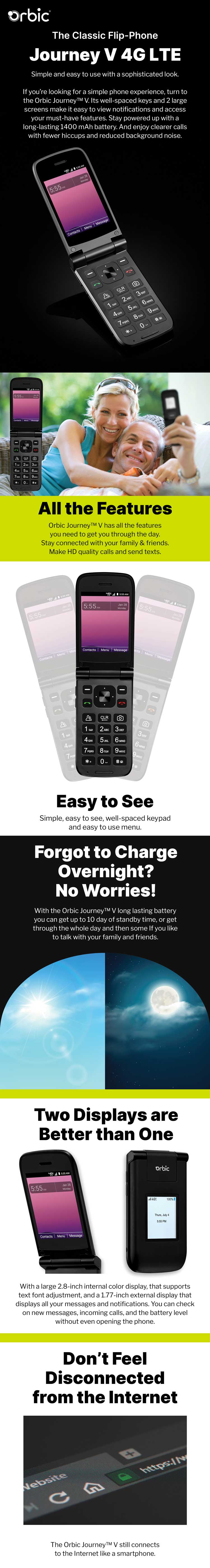 Orbic Journey V in Black Spectrum Mobile